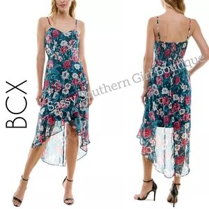 🆕⭐BCX By Macy's Teal Floral Midi Dress